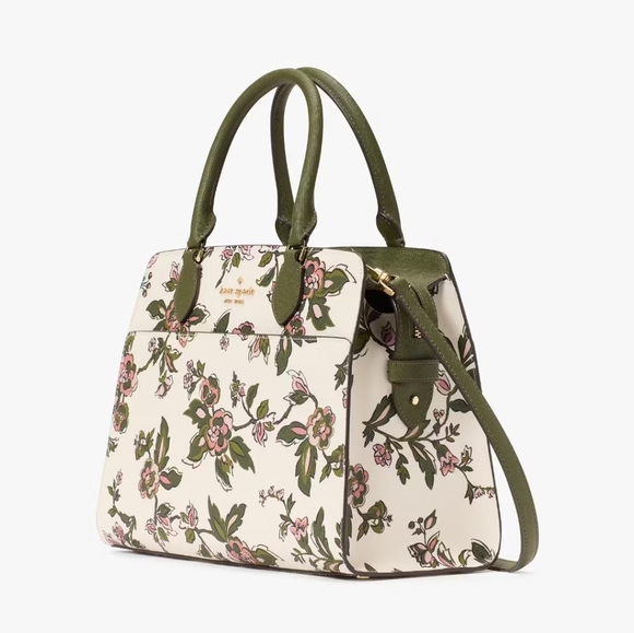 Kate Spade Madison Floral Medium Satchel, Meringue Multi - Picture 3 of 5